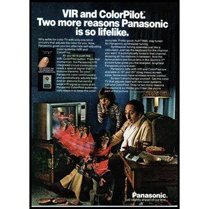 1978 Panasonic TV Colorpilot VIR Television Vintage Print Ad Monkey Wall Art